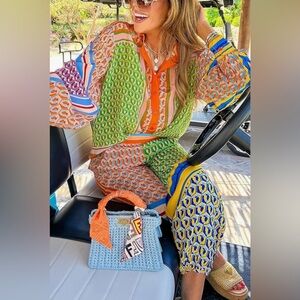 Colorful Geometric Women's Two Piece Set